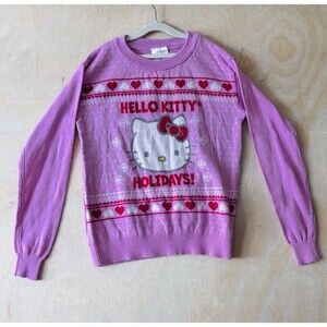 Hello Kitty Sanrio Sweater Pink L 10-12 Teen Hybrid